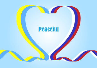 Russia Ukraine flag peaceful symbol  