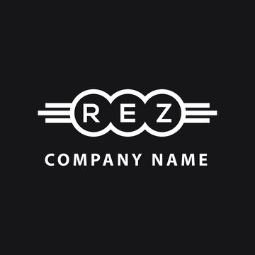 REZ letter logo design on black background. REZ  creative initials letter logo concept. REZ letter design.