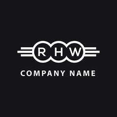 Fototapeta na wymiar RHW letter logo design on black background. RHW creative initials letter logo concept. RHW letter design. 