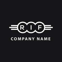 RIF letter logo design on black background. RIF  creative initials letter logo concept. RIF letter design.
