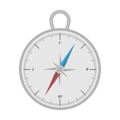Pocket compass on white background. vector illustration