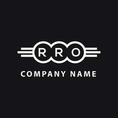 RRO letter logo design on black background. RRO  creative initials letter logo concept. RRO letter design.