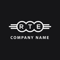 RTE letter logo design on black background. RTE  creative initials letter logo concept. RTE letter design.