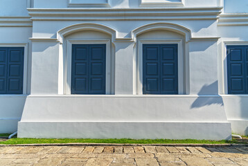 White wall of a vintage building