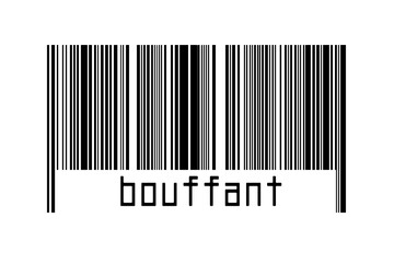 Digitalization concept. Barcode of black horizontal lines with inscription bouffant