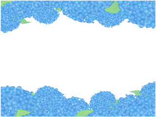 あじさいのフレーム①上下_青