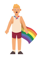 gay wearing lgtbiq cape