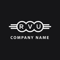 RVU letter logo design on black background. RVU  creative initials letter logo concept. RVU letter design.
