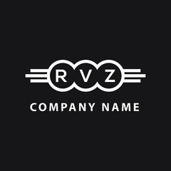RVZ letter logo design on black background. RVZ  creative initials letter logo concept. RVZ letter design.