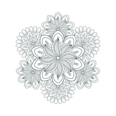 Fototapeta premium Colouring page of beautiful flowers for adults and kids in monochrome colour with white background