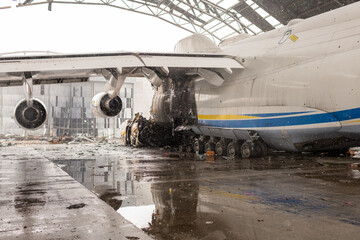 war destroyed on Ukraine airport by russian troops