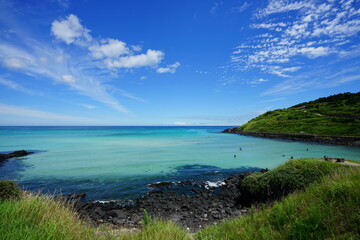 beautiful beach with fine clouds