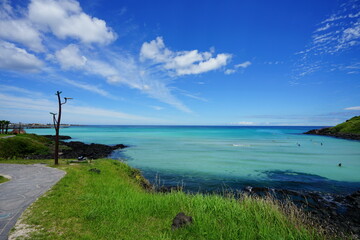 beautiful beach with fine clouds