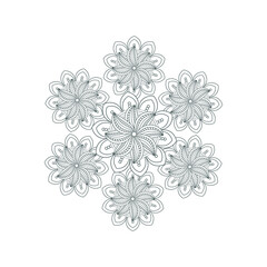 Colouring page of beautiful flowers for adults and kids in monochrome colour with white background