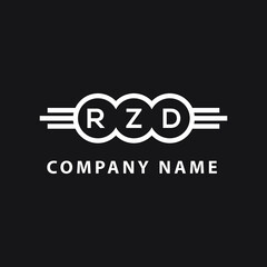 RZD  letter logo design on black background. RZD   creative initials letter logo concept. RZD  letter design.
