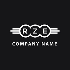 RZE  letter logo design on black background. RZE  creative initials letter logo concept. RZE  letter design.  
