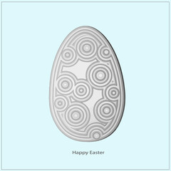 Happy Easter on 3d pattern egg. Vector illustration.