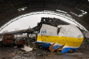 war destroyed on Ukraine airport by russian troops