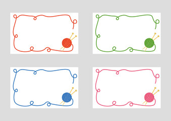 毛糸玉の名刺テンプレートセット01