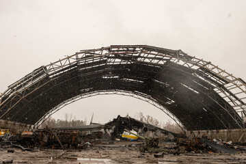 war destroyed on Ukraine airport by russian troops