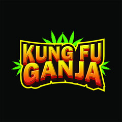 kungfu ganja lettering logo design for packaging