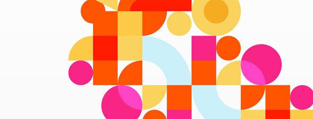Minimal geometric abstract background. Circle square and triangle design. Trendy techno business template for wallpaper, banner, background or landing © antishock