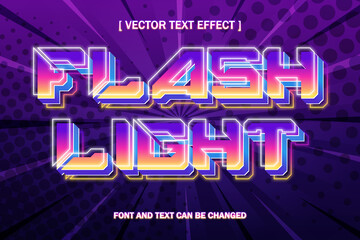 Flash light lightning neon disco colorful typography 3d style editable text effect font style template design background wallpaper