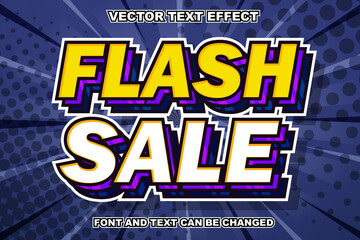 flash sale shopping banner 3d editable text effect font style template