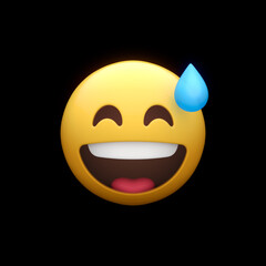 Grin Smiley Face (Sweat)