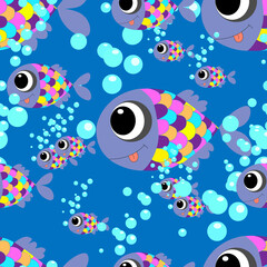 pattern floating colorful fish
