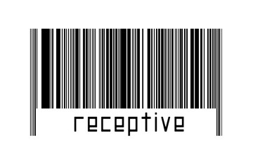 Barcode on white background with inscription receptive below