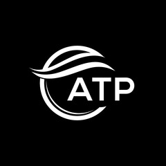ATP letter logo design on black background. ATP  creative initials letter logo concept. ATP letter design.

