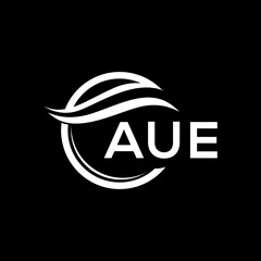 AUE letter logo design on black background. AUE  creative initials letter logo concept. AUE letter design.
