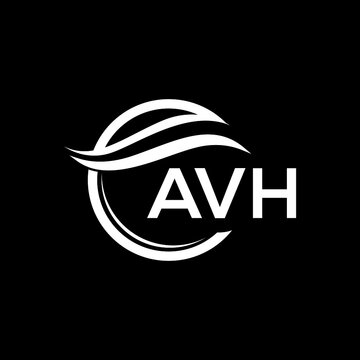 AVH  letter logo design on black background. AVH   creative initials letter logo concept. AVH  letter design.
