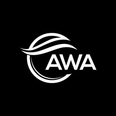 AWA  letter logo design on black background. AWA  creative initials letter logo concept. AWA  letter  design.
 - obrazy, fototapety, plakaty