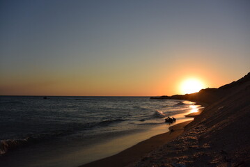 Fototapeta premium Sunset with clouds, rays of light and other atmospheric effects. The Black Sea.