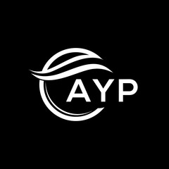 AYP letter logo design on black background. AYP  creative initials letter logo concept. AYP letter design.
