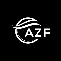 AZF letter logo design on black background. AZF  creative initials letter logo concept. AZF letter design.