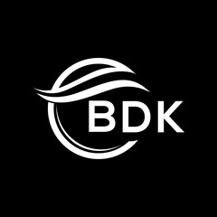 BDK letter logo design on black background. BDK  creative initials letter logo concept. BDK letter design.