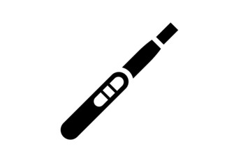 Pregnancy test. Simple illustration in black and white.