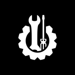 Service repair icon isolated on dark background