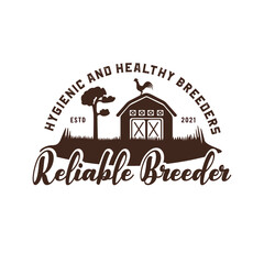 reliable breeder vintage icon, old farm retro emblem