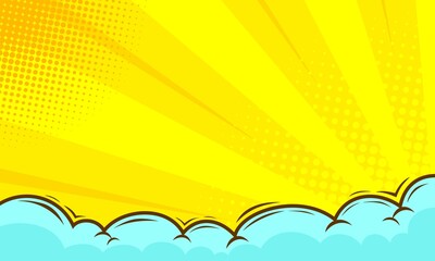 Fototapeta premium Comic burst background with cloud