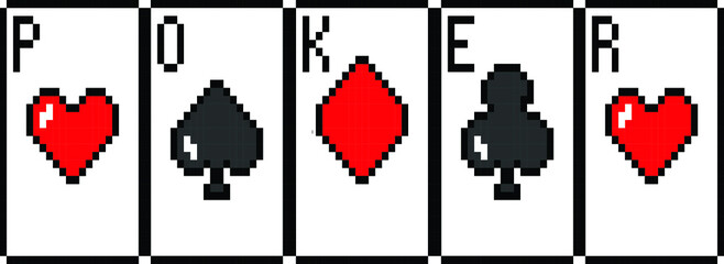 Playing card Pixel art vector illustration. poker image or clipart.
