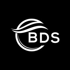 BDS letter logo design on black background. BDS  creative initials letter logo concept. BDS letter design.
