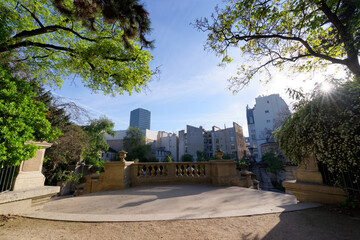 Arenas of Lutetia public park in the 5th arrondissement of Paris city	 - obrazy, fototapety, plakaty
