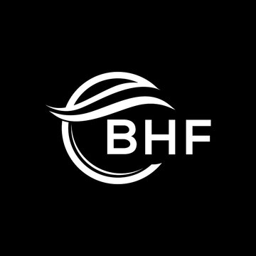 BHF letter logo design on black background. BHF  creative initials letter logo concept. BHF letter design.
