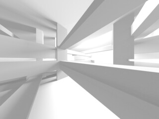 Fototapeta premium Illuminated corridor interior design. Empty Room Interior Background