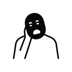 Black solid icon for bored