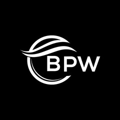BPW letter logo design on black background. BPW  creative initials letter logo concept. BPW letter design.
